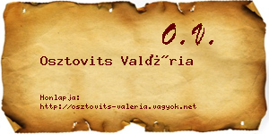 Osztovits Valéria névjegykártya