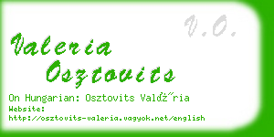 valeria osztovits business card